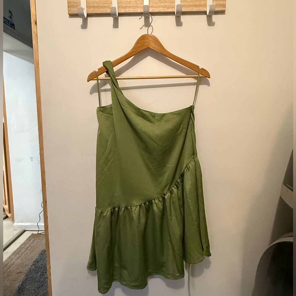 Asymmetrical Lime Green Dress
